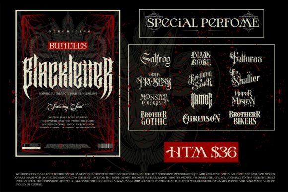Unleash Dark Elegance with the Bundles Blackletter Font Collection
